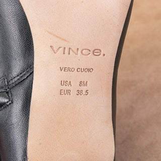 Vince Women Floris Black Leather Pointy toe Heel Dress Knee Boots 8US EUR 38.5