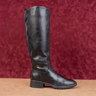 Nine West Women Cindy Black Vegan Leather Riding Equestrian Knee Boots sz 7