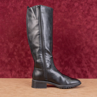 Nine West Women Cindy Black Vegan Leather Riding Equestrian Knee Boots sz 7