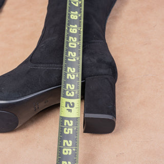 Aquatalia Women Barbera Black Suede OTK Block Heel Zip Fashion Boots sz 11