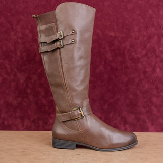 Naturalizer Women Jessie Brown Leather Riding Wide Calf Tall Knee Boots 11WC