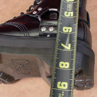 Dr Martens Women Quad Harness Moto Black Leather Lace-up Platform Boots M5 W6
