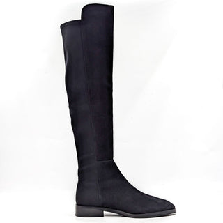 Stuart Weitzman Women 5050 Stretch Panel Black Suede OTK Buckle Boots sz 8.5