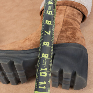 Voile Blanche Women Brown Suede Fleece Lined Winter Boots sz 6.5US EUR37