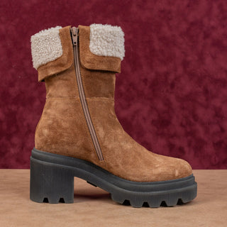 Voile Blanche Women Brown Suede Fleece Lined Winter Boots sz 6.5US EUR37