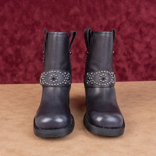 Ash Women Moto Biker Black Leather Festival Party Platform Boots 5.5-6US EUR36