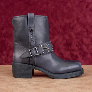 Ash Women Moto Biker Black Leather Festival Party Platform Boots 5.5-6US EUR36