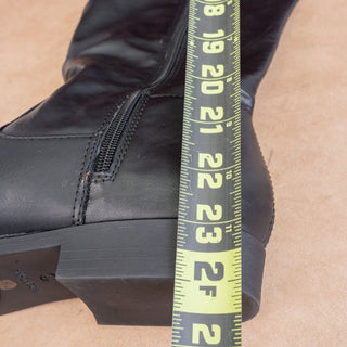 Ana Women Black Vegan Leather Fashion OTK Fashion Wide Calf Boots sz 11