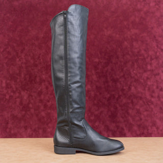 Ana Women Black Vegan Leather Fashion OTK Fashion Wide Calf Boots sz 11