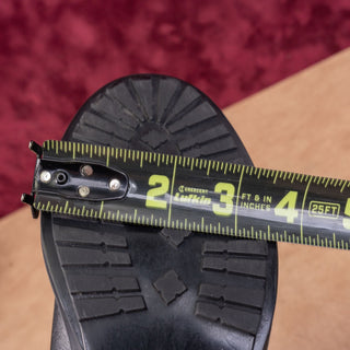 Aquatalia Women Vintage Retro 90s Black Leather Riding Zip Buckle Knee Boots sz 8