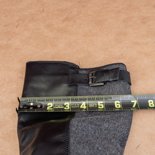 Aquatalia Women Vintage Retro 90s Black Leather Riding Zip Buckle Knee Boots sz 8