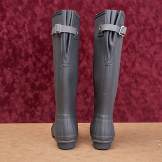 Hunter Wmn Original Back Adjustable Grey Festival Wellies Rubber Boots 8US EUR39