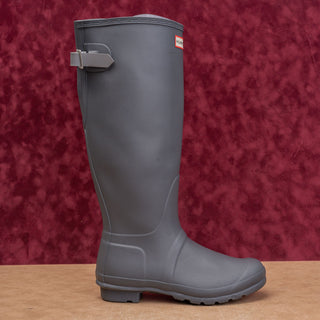 Hunter Wmn Original Back Adjustable Grey Festival Wellies Rubber Boots 8US EUR39