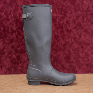 Hunter Wmn Original Back Adjustable Grey Festival Wellies Rubber Boots 8US EUR39