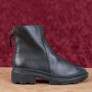 Naturalizer Women Joelle Waterproof Black Leather Back Zip Ankle Boots sz 7.5