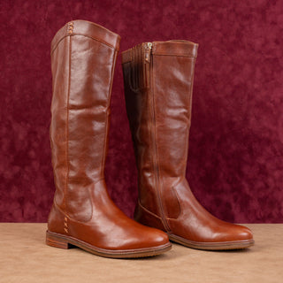 Kelsi Dagger Brooklyn Women Vintage Retro 90's Tall Leather Round Boots sz 7.5