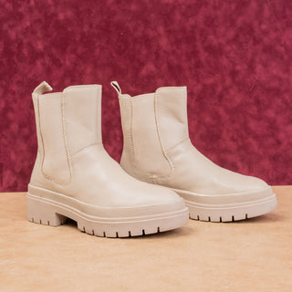 Cougar Women Beige Leather Slip-on Waterproof Chelsea Boots 7US EUR 37
