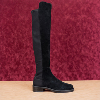 Stuart Weitzman Women 5050 Plain Black Suede OTK Fashion Dress Boots sz 9.5
