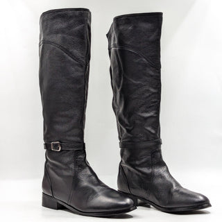 Gabriella Rocha Women Black Leather Retro Vintage 90s Wide Calf Boots size 9