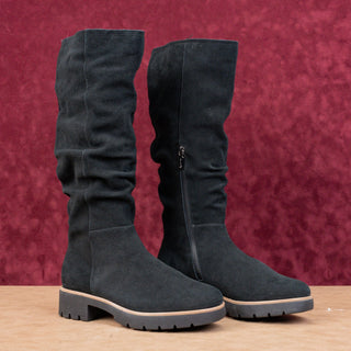 Blondo Women Kray Waterproof Black Suede Slouch Riding Knee Boots sz 9.5