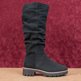 Blondo Women Kray Waterproof Black Suede Slouch Riding Knee Boots sz 9.5