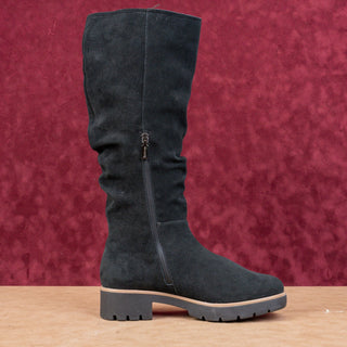 Blondo Women Kray Waterproof Black Suede Slouch Riding Knee Boots sz 9.5