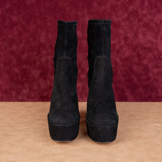 Stuart Weitzman Women Skyhigh Black Suede Platform Fashion Ankle Boots sz 8.5