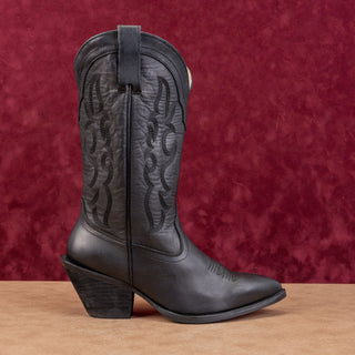 Shyanne Women Dolly Black Leather Western Cowboy Snip Toe Boots sz 9