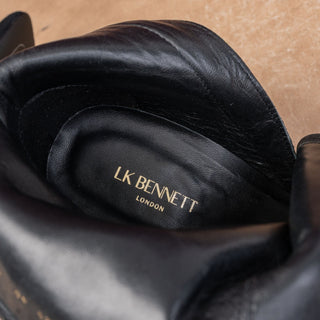 LK Bennett London Women Pointy Toe Black Suede Fashion Zip Party Boots 9US EUR40