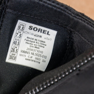Sorel Women Black Leather Zip Short Spring Evie II Ankle Boots sz 9.5