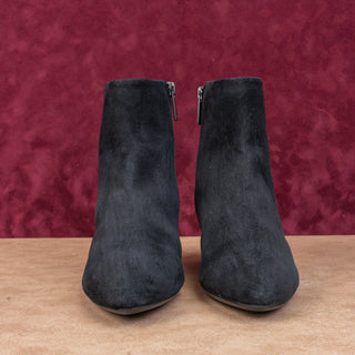 Aquatalia Women Black Suede Office Dressy Pointy Toe Zip Ankle Boots sz 7