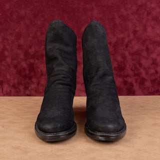 OTBT Women Fernweh Black Leather Back Zip Retro Festival Ankle Boots sz 9