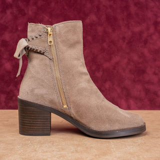 UGG Women Fraise Taupe Classic Western Boho Cottage Zip Bow Boots sz 7US EUR38