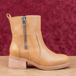 Blondo Women Carmine Banana Leather Zip Waterproof Moto Ankle Boots sz 8