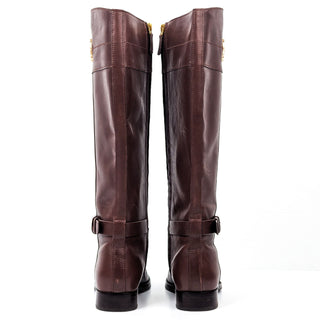 Tory Burch Wmn Everly Signature Leather Brown Equestrian Riding Tall Boots sz 9