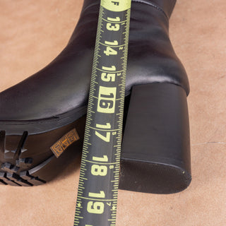 La Canadienne Women Lanna City Black Leather Lug Heel Knee Boots sz 8.5