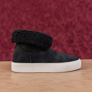 UGG Australia Lynus Women Suede Black Shearling Sneakers Ankle Boots sz 7.5