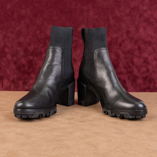 rag&bone Women Shiloh Black Grain Leather Platform Heel Boots size 9-9.5US EUR40