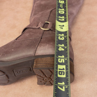 Born Women Braydon Dark Brown Distress Leather Farm Riding Knee Boots sz 7.5