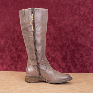 Born Women Braydon Dark Brown Distress Leather Farm Riding Knee Boots sz 7.5