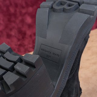 Veronica Beard Women Westport Water Resistant Black Suede Chunky Boots sz 9.5