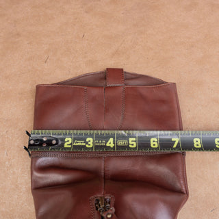 Sam Edelman Women Drina Brown Leather Zip Lug Classic Riding Boots sz 8