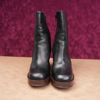 Steve Madden Women Edson Black Leather Vintage Y2K Retro Boots sz 7.5