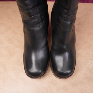 Steve Madden Women Edson Black Leather Vintage Y2K Retro Boots sz 7.5