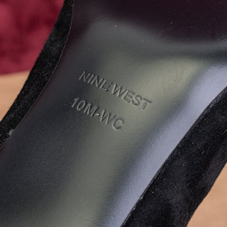 Nine West Women Richie Black Suede Wide Calf Pointy Toe Knee Boots sz 10