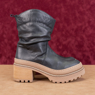 Free People Women Mel Slouch Black Leather Platform Festival Boots sz 8.5