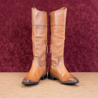 Sam Edelman Women Drina Tan Leather Snip Toe Lug Riding Boots size 10