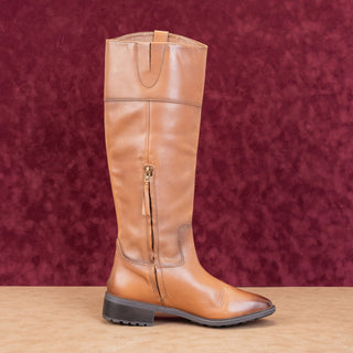 Sam Edelman Women Drina Tan Leather Snip Toe Lug Riding Boots size 10