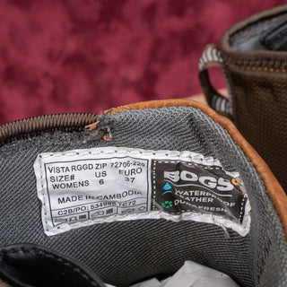 Bogs Women Vista Rugged Cognac Suede Zip Waterproof Ankle Boots sz 6US EUR37