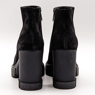 Aquatalia Women Lana Block Heel Black Suede Boots size 9